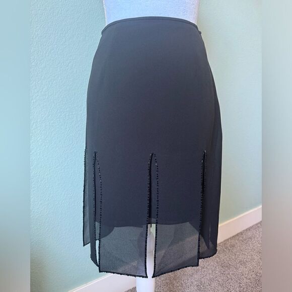 NWOT Adrianna Papell Evening Essentials Bead Trimmed Skirt Size 2P - Picture 2 of 7